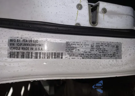 2021 Jeep Cherokee 80Th Anniversary 4X4 z USA, uszkodzony, nr VIN 1C4PJMMX3MD194726